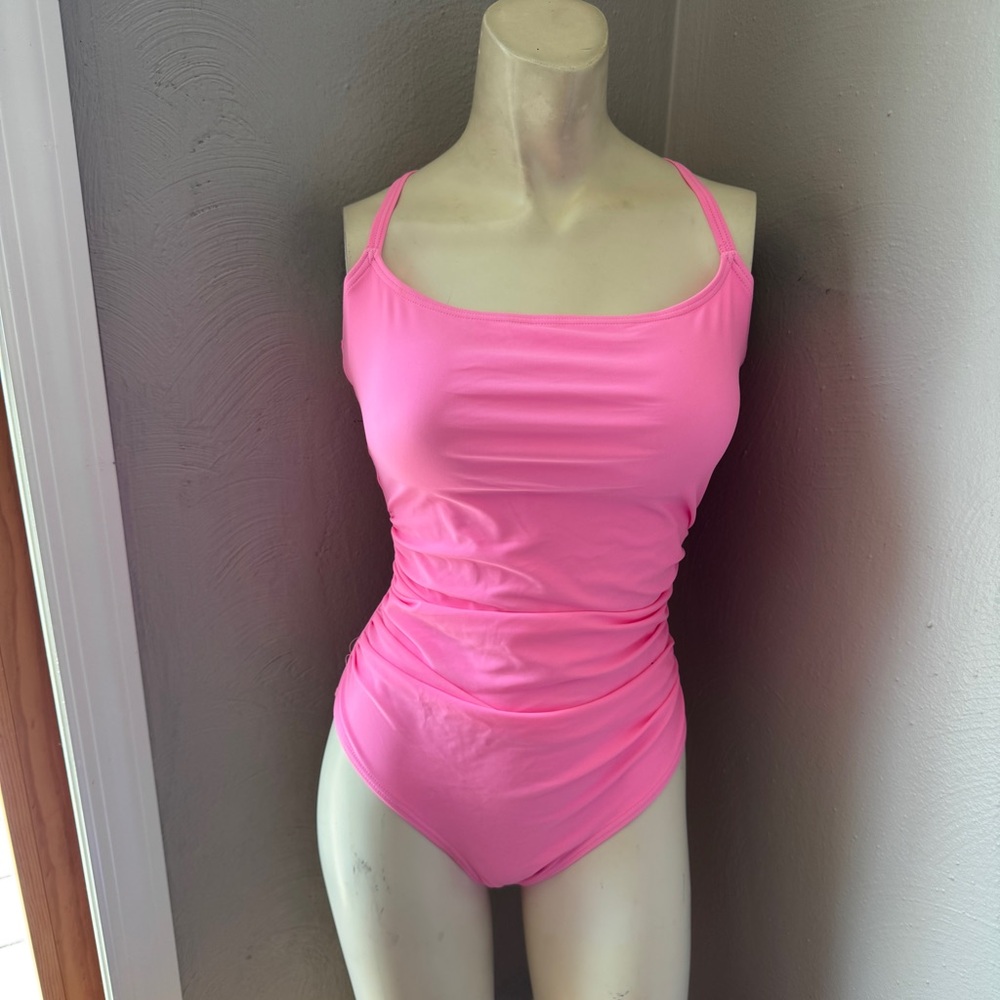 Pink one piece slimming bathing suit size medium